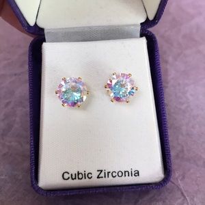 AB CZ stud earrings